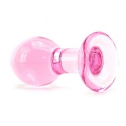 Roze glazen buttplug